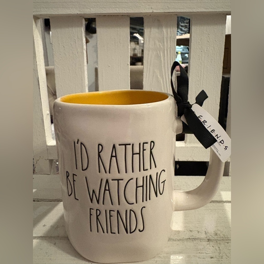 Rae Dunn Cream Mug with Black Handle